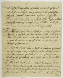 La Carta dei Diritti, copia firmata a Federal Hall, 1789